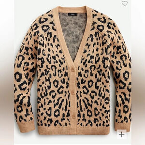 J. Crew Leopard Print Cardigan - Tan and Black
